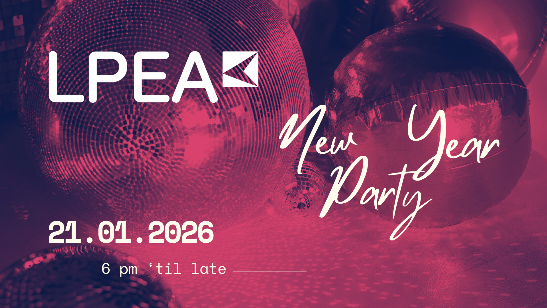 FULLY BOOKED - LPEA New Year Party 2026 2 Pink and Purple Modern New Year Party Invitation Instagram Post Presentation